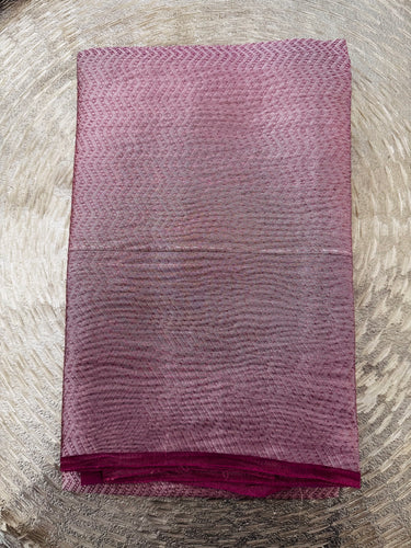 Banarasi Tissue Silk Saree | Metallic Onion Pink | Crushed Texture | Gold Zari | Handwoven | Ships from California